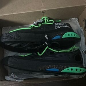 Nike Black and Green Sneakers